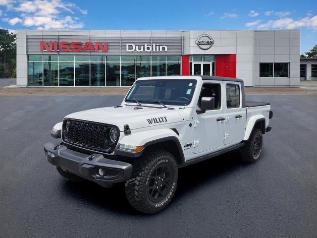 2024 Jeep Gladiator Willys 4x4 in Bright White Clearcoat — front three-quarter view