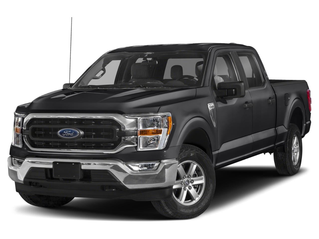 2023 Ford F-150 XLT 4WD SuperCrew 5.5' Box in Agate Black Metallic — front three-quarter view