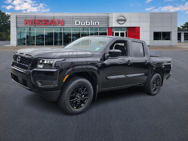 2026 Nissan Frontier Crew Cab SV in Super Black — front three-quarter view