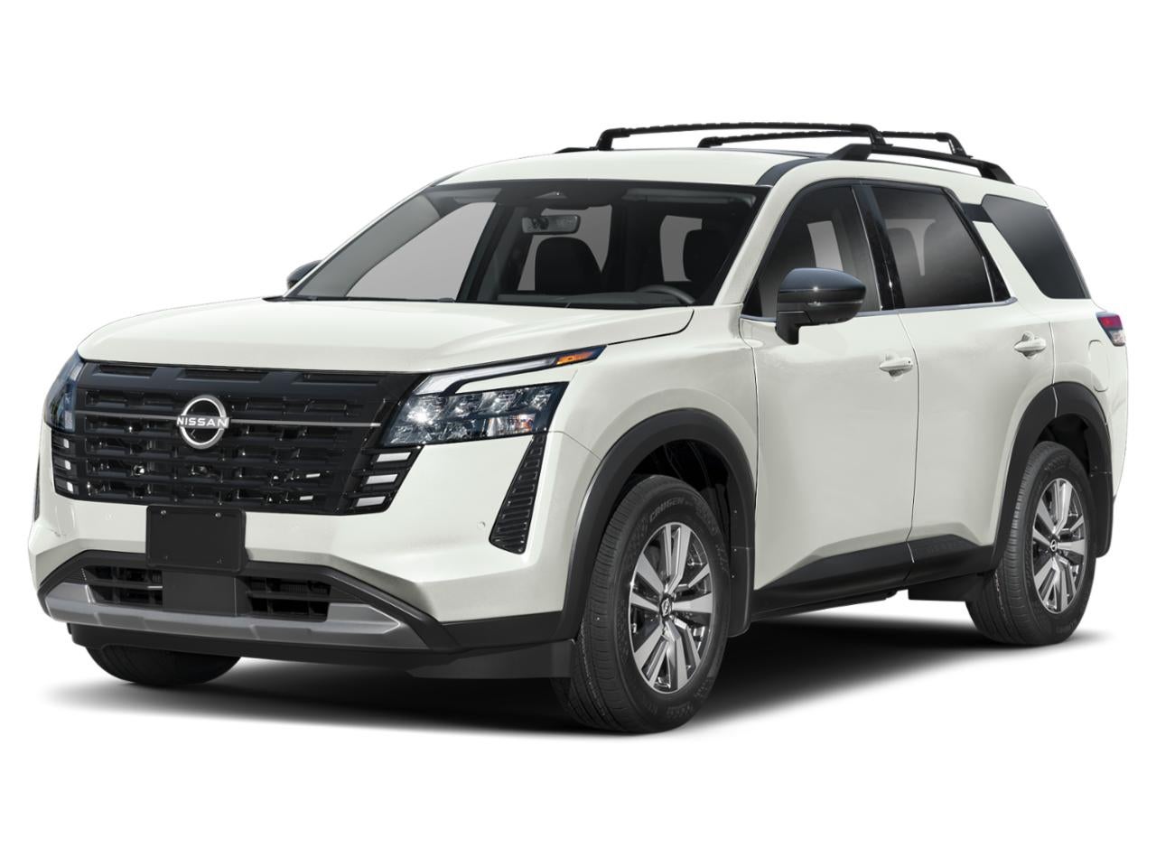 2026 Nissan Pathfinder SL in Everest White Pearl Tricoat — front three-quarter view